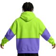 thumbnail image 4 of Men's Hoodie Drawstring Hooded Long Sleeve Color Block with Kangaroo Pocket Soft Touch Pullover Basic Top for Fall Winter Everyday Wear and Weekend Outings Green 2XL, 4 of 6