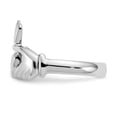 thumbnail image 4 of 10K White Gold Ring Band Themed Polished Claddagh, 4 of 5