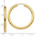 thumbnail image 2 of Diamond2Deal 10K Yellow Gold Polished Endless Tube Hoop Earrings for Women (L- 1.38 inch, W- 1.38 inch), 2 of 6