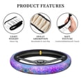 thumbnail image 5 of Uemuo Colorful Purple Cosmos Flower Printed Car Elastic Steering Wheel Cover - Universal Car Accessory for Diverse Cars Anti-Slip, and Comfortable- 15", 5 of 8