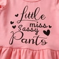 thumbnail image 3 of Toddler Baby Girl Clothes Letter Long Sleeve Ruffle Tops Leopard Bell-Bottoms Pants Outfits Set Pink 3-4T, 3 of 6