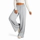 thumbnail image 1 of Pantalones Deportivos de Pierna para Mujer, Holgados, con Cordón Elástico, de Cintura Alta, Estilo Palazzo. Gris L, 1 of 7