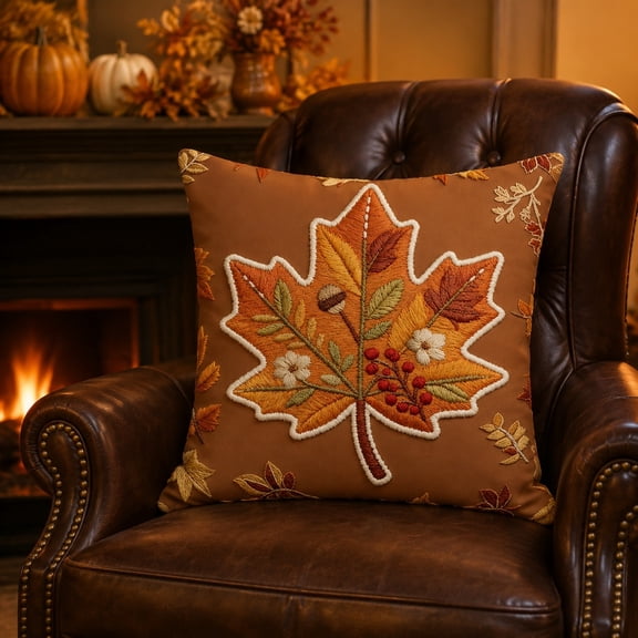 18x18 Inch Cushion Cover, Autumn Harvest Throw Pillow Case With Zipper, Seasonal Thanksgiving Sofa Bed Decor