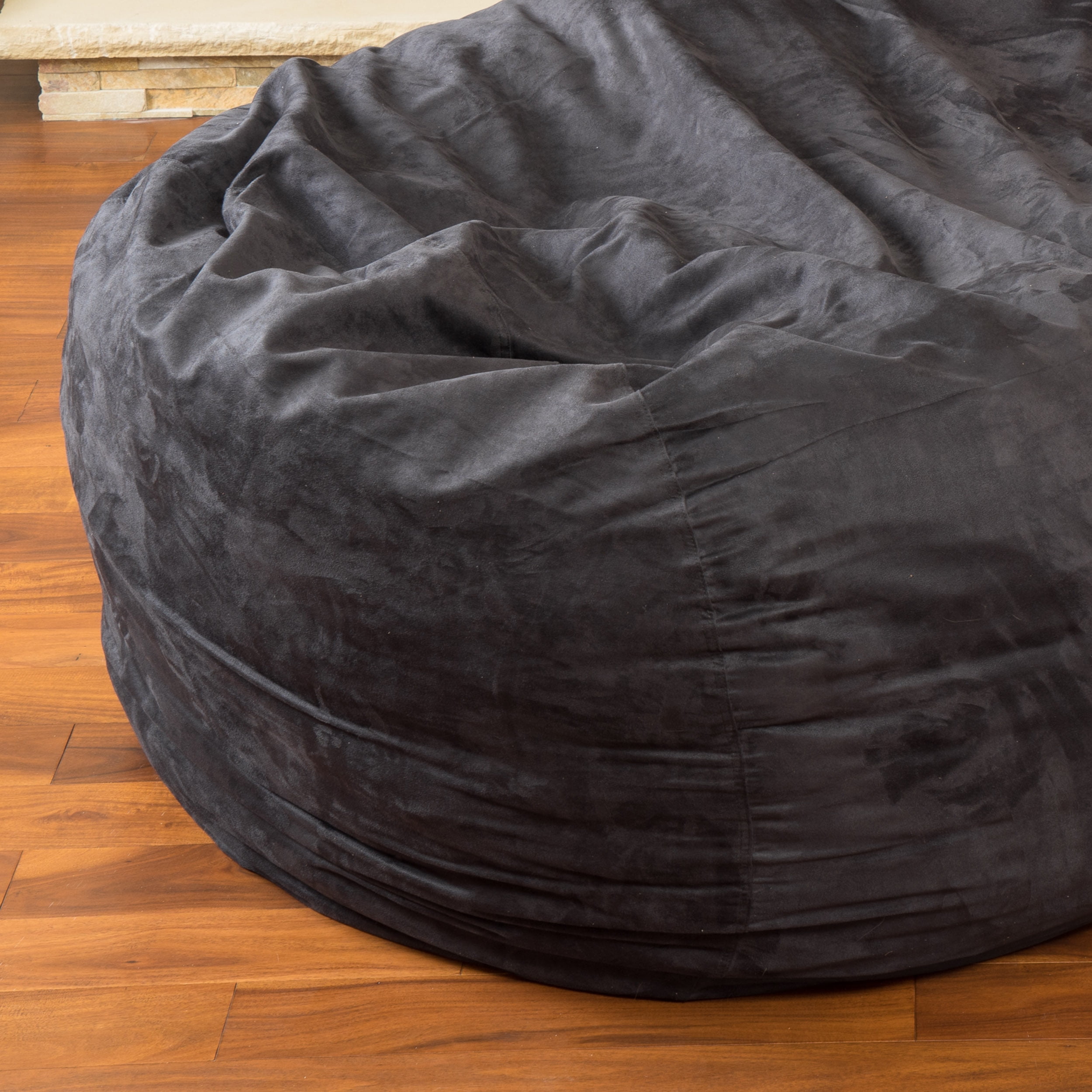 Oversize Bean Bag Chair Giant Adult Black Dorm Furniture 8ft Sofa