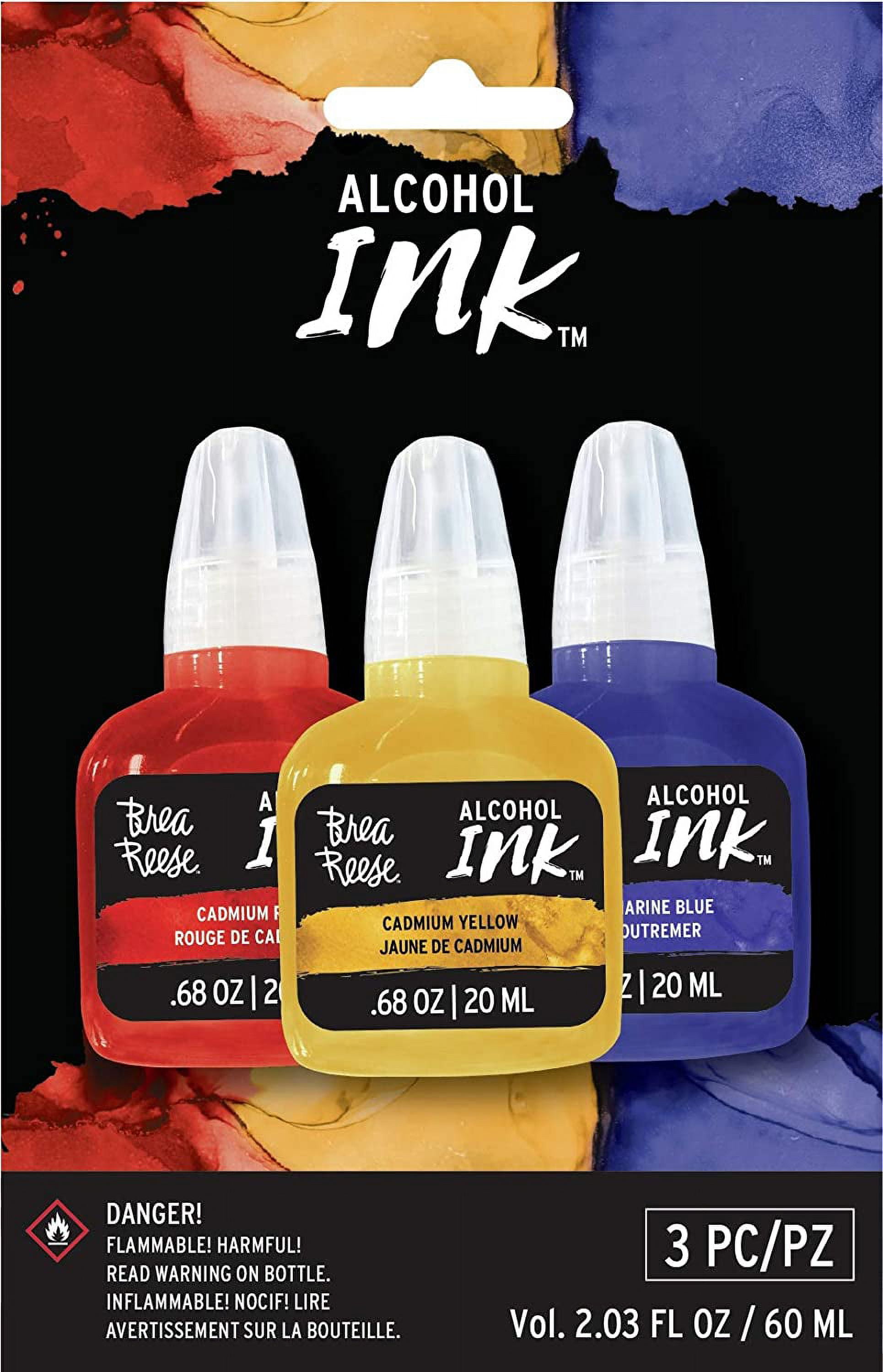 (2 pack) Brea Reese Alcohol Inks 20ml 3/Pkg-Cadmium Red/Cadmium Yellow/Ultramarine