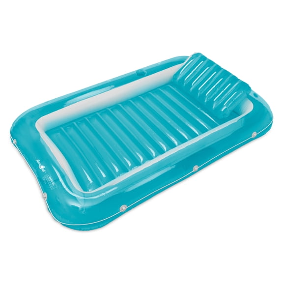 Sun's Out 2-in-1 Tanning Pool Lounger - 71"x46" Light Blue Float for Ages 14 