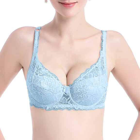 Censtreet Women's Steel Ring Gathering Bra,Ventilate Daily Underwear,Comfort Solid Color Bra