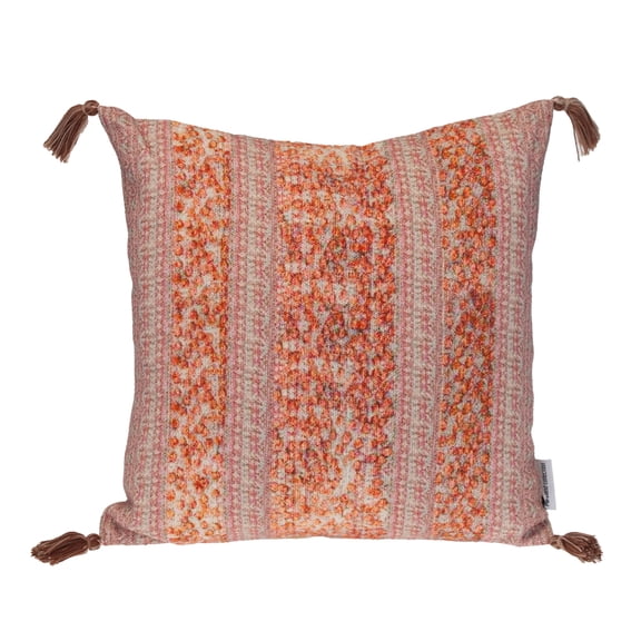 Parkland Collection Transitional Stripes Pink Square 18" x 18" Pillow