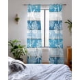 thumbnail image 3 of Blue Coastal Beach Sheer Curtains 63 Inch Length 2 Panels Set for Living Room/Bedroom, Nautical Starfish Coral Vintage Wooden Kitchen Curtains Grommet Semi-Sheer Curtains Window Treatments 42"x63"x2, 3 of 7