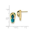 thumbnail image 2 of 14K Yellow Gold Earring Button Women'S Opal, Lab Created Phenomena 16 mm 8, 2 of 2