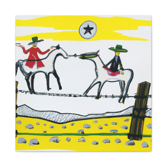 Barbed Wire Fence Vignette - Canvas