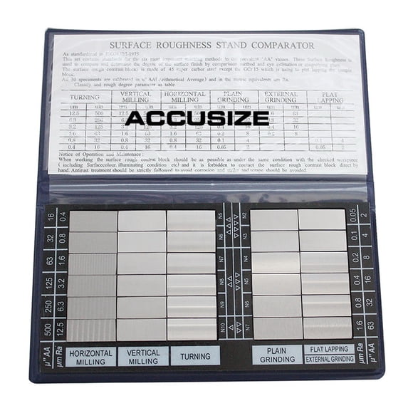 Accusize - Surface Roughness Comparator Inch/Metric Combo, #EG02-0226