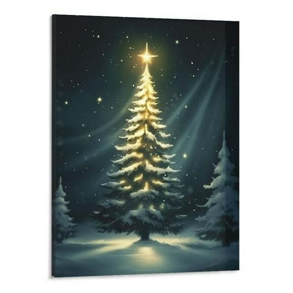 Shiartex Christmas Decor Trees Canvas Wall Art 16x20in Picture for Living Room Bedroom 16x20in