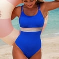 thumbnail image 4 of Odbmxy Bathing Suits for Women Plus Size One-Piece Summer Racerback Women Swimsuits Adjustable Blue Tummy Control Bikinis, 4 of 6