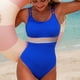 thumbnail image 4 of Traje de baño de una pieza para mujer, traje de baño de bikini con tirantes ajustables en la espalda y diseño calado a juego de colores, traje de baño de moda playera para mujer, trajes de baño de una, 4 of 6