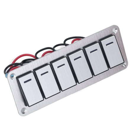 Rocker Switch Panel On Off Rocker Switch Panel 6 Gang Waterproof 5 Pin ...