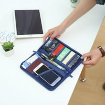 GETAJGHSD Polyester Passport Wallet Dark Blue 1Pack Travel Document Organizer