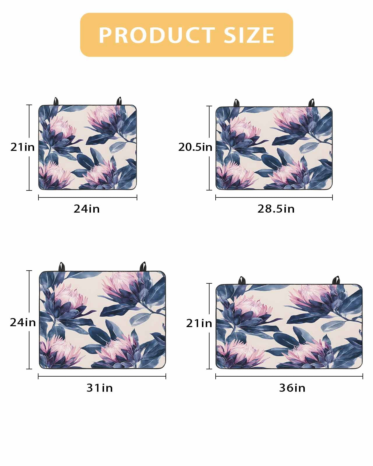 nqOlkjepod Large Induction Cooktop Protector Mat 24"x21", Blue Purple Botanical Stove Top Covers for Electric Stove, Spring Flowers Summer Rustic Stove Burner Cover Mats, Glass Top Stove Cover