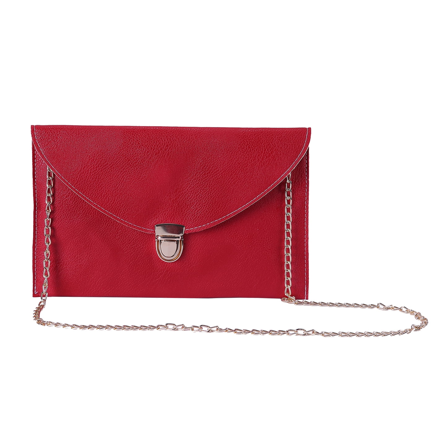 Goodbag Women Soft Leather Flap Envelope Shoulder Bag Solid Color Small Crossbody Bag 