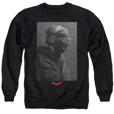 The Batman (2022) Unisex Adult Crewneck Sweatshirt, Riddler Worn Portrait, Small