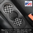 thumbnail image 2 of Thirstystone  Black & White Checkered  Single Round Stone Car Coaster, 2 of 6