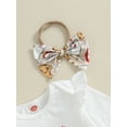 thumbnail image 6 of Newborn Baby Girls Clothes Christmas Outfits 3M 6M 12M Ruffle Long Sleeve Romper with Pants Headband Set, 6 of 10