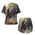 thumbnail image 5 of Picia Jungle Dinosaur Pajamas Sets for Women Soft Short-Sleeved Pjs with Lounge Shorts Two Piece Sleepwear-Small, 5 of 9
