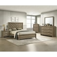 thumbnail image 6 of Full Size Chevron Headboard Bed Frame | Light Brown Warm Wood Finish | Contemporary Style Bedroom Furniture | Solid Wood | Box Spring Required | 56.4"W x 77"L, 6 of 6