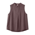 thumbnail image 6 of MOJOGO Tank Tops for Women Mock Neck Sleeveless Blouse Textured Cotton Linen Blend A Line Shirts Casual Office Summer Outfits, 6 of 6