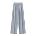 thumbnail image 5 of VEKDONE Women's Wide Leg Pants High Waisted Pleated Trousers Elastic Waist Loose Fit Slacks Summer Solid Color Lightweight Bottoms Gray M, 5 of 5