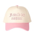 thumbnail image 4 of Gothic font I COULD BE A MEANER Letter Embroidered Color Block Trucker Hat Unisex Adjustable Cotton Breathable Fashion Cap for Travel Daily Wear, 4 of 11