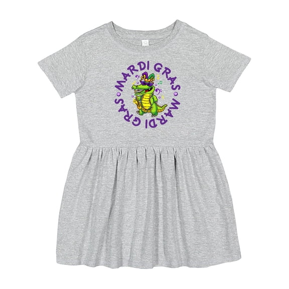 Inktastic Mardi Gras Party Alligator Girls Toddler Dress