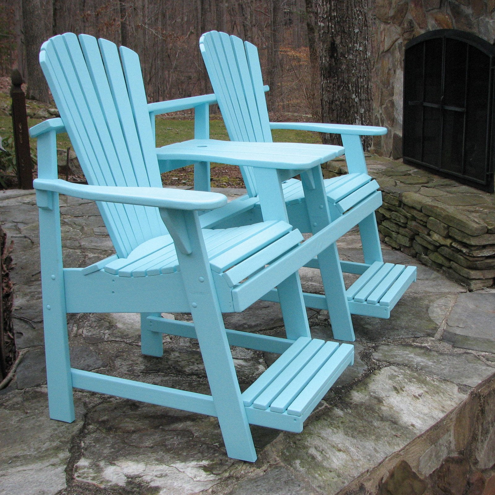 Weathercraft Adirondack Double Seater Balcony Height Tete-A-Tete with Umbrella Hole... by Weathercraft Outdoor Furniture Inc