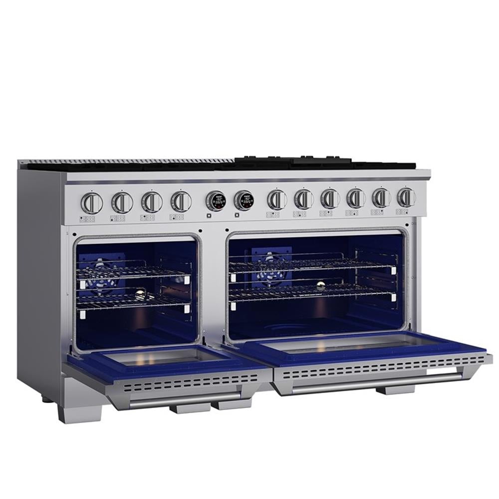 Pemberly Row 60" 7.9 cu. ft. 10 Burners Dual Fuel Range for Natural Gas in Steel