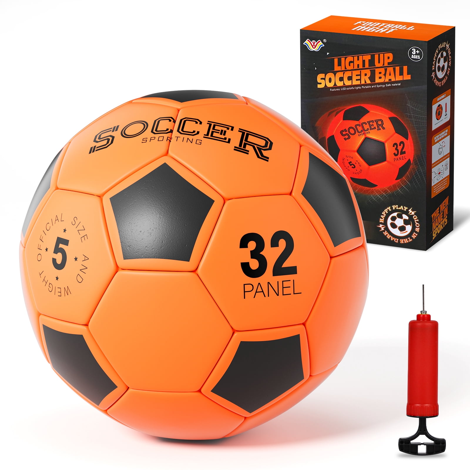Glow in The Dark Soccer Ball, Light Up Soccer Ball NO 5, Outdoor Toys for Kids Ages 8 12+, Kids, Sports Toys for Boy & Girl Ages 8 9 10 11 12 13 14, Glowing Outdoor Activity