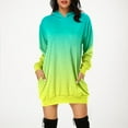 thumbnail image 2 of Femmes Automne et Hiver Mode Décontractée Ample à Capuche Longue Poche Sweat Imprimé Robe Chandail en Molleton Vestes Grande Taille Femmes Zippées Chandails à Capuchon pour Tricoté Chandail à Capuchon Couleur Chandail à Capuchon Vert m, 2 of 6