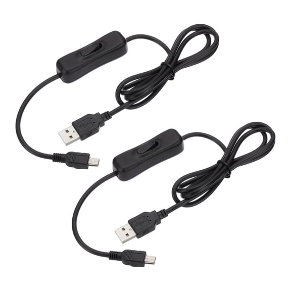 Uxcell 3.28ft USB Extension Cable with on Off Switch, 2pcs Mini USB Male Data Power Supply Cord 2pcs
