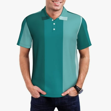 Uemuo Teal Color for Men’s Golf Shirt – Premium Pique Cotton Polo Soft & Breathable Casual Short Sleeve Shirt Comfortable Activewear for Sports & Leisure-X-Large