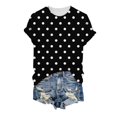 thumbnail image 5 of Womens Oversized Tshirts Casual Short Sleeve Basic Summer Tops for Women Black L, 5 of 5