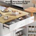 thumbnail image 3 of Rolling Kitchen Island Cart with Wheels, Internal Storage Bracket, Drawer and Rubber Wood Top, Movable Utility Trolley Rolling Cart, 3 of 8