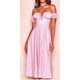 thumbnail image 1 of de con estampado floral dulce para mujer, hombros descubiertos, cuello en V, derrames laterales , atuendos casuales par rosa XXL Yinane Vestido estampado floral, 1 of 8