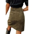thumbnail image 4 of ZANKLEY Womens Corduroy Skirts Spring  Summer Fall Winter High Waisted Button Down A-line Short Mini Skirt with Pockets, 4 of 5