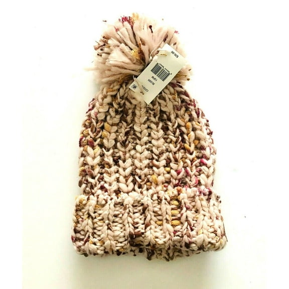 CEJON Bring Knit On Cuffed Hat w/ Pom Pom - Blush / Pink