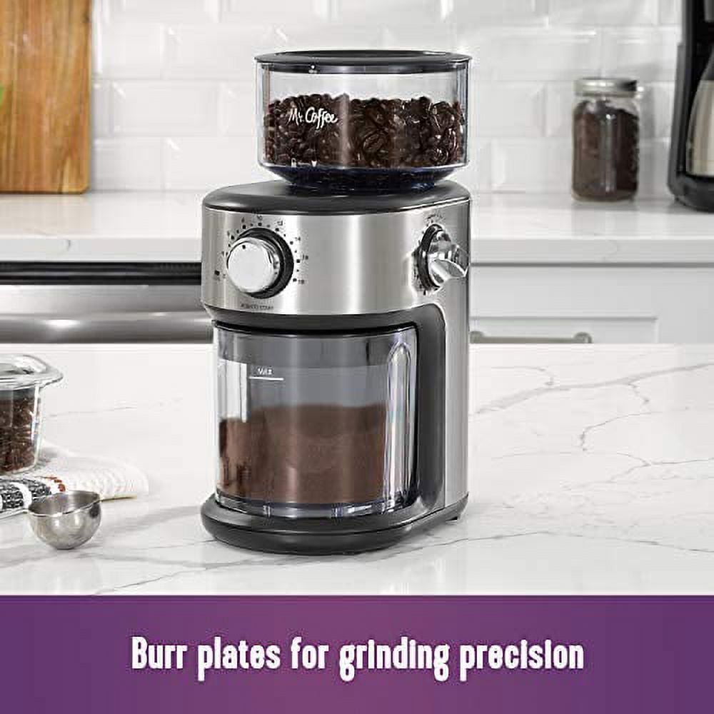 Mr. Coffee Cafe Grind 18 Cup Automatic Burr Grinder Stainless Steel