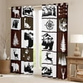 thumbnail image 2 of jejeloiu Safari Animal Bear Black Out Curtains,Bear Elk Silhouette Curtains Pack of 2 (42x63 Each),Nature Mountain Landscape Bedroom Curtains For Boys Kids,Microfiber Bedroom Decor, 2 of 6