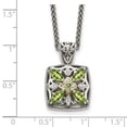 thumbnail image 3 of 925 Sterling Silver Necklace with Pendants Chain Shey Couture 14K Accent 18 Inch Antiqued Diamond and Marquise Peridot mm, 3 of 5