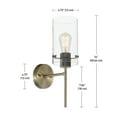 thumbnail image 2 of Globe Electric Cusco 1-Light Antique Brass Wall Sconce, 65958, 2 of 3
