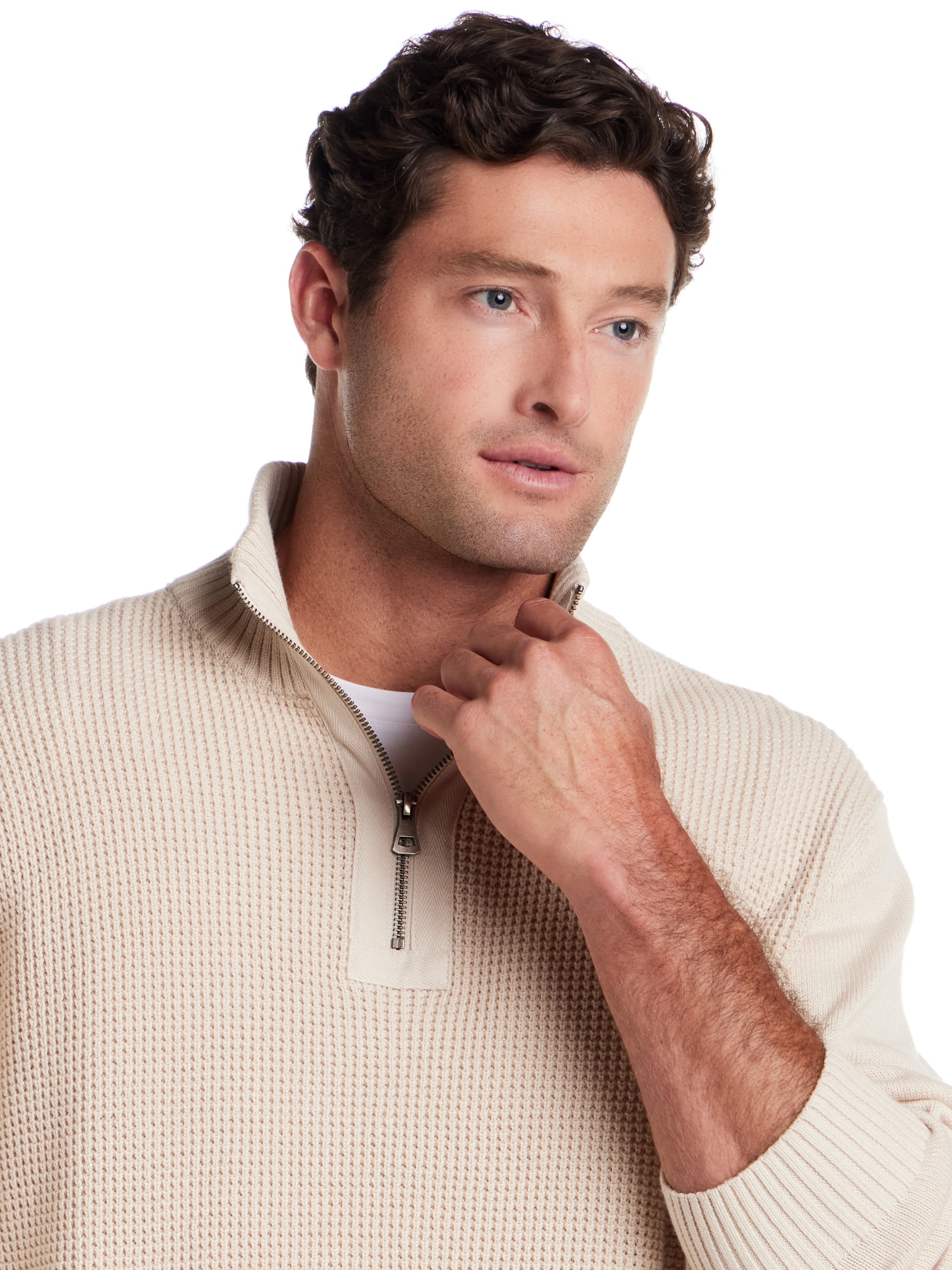 Frontier Threads Men's Quarter-Zip Cotton Sweater