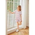 thumbnail image 4 of Arshiner Girls Pajama Set Short Sleeve Lounge Set Soft Shirring Summer Sleepwear Pj Sets, 4 of 6