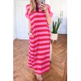 thumbnail image 5 of ZhiHiMeRi Casual Striped Maxi Dress for Women – Relaxed Summer T-Shirt Fit XL, 5 of 7